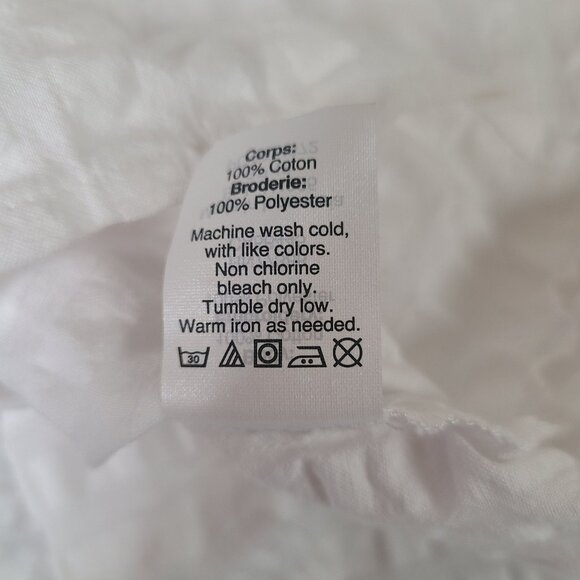 J Crew Top Womens MED White Red Floral Embroidered Seersucker Textured Blouse - Picture 8 of 9